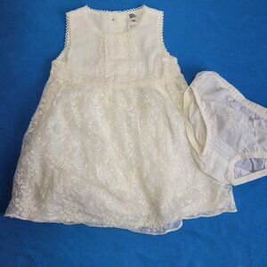 Baby B'Gosh 9mo White Lace Dress Sleeveless Flower Girl Baptism Communion Party